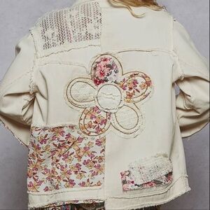 NEW POL: “The Floridian “ oversized floral patchwork denim design Shirt/Jacket.